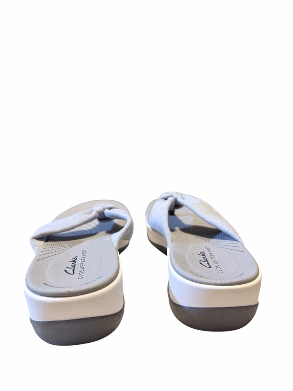 🌼🌟NIB Clarks Cloudsteppers Gray Knotted Thong Sandals - Picture 8 of 12